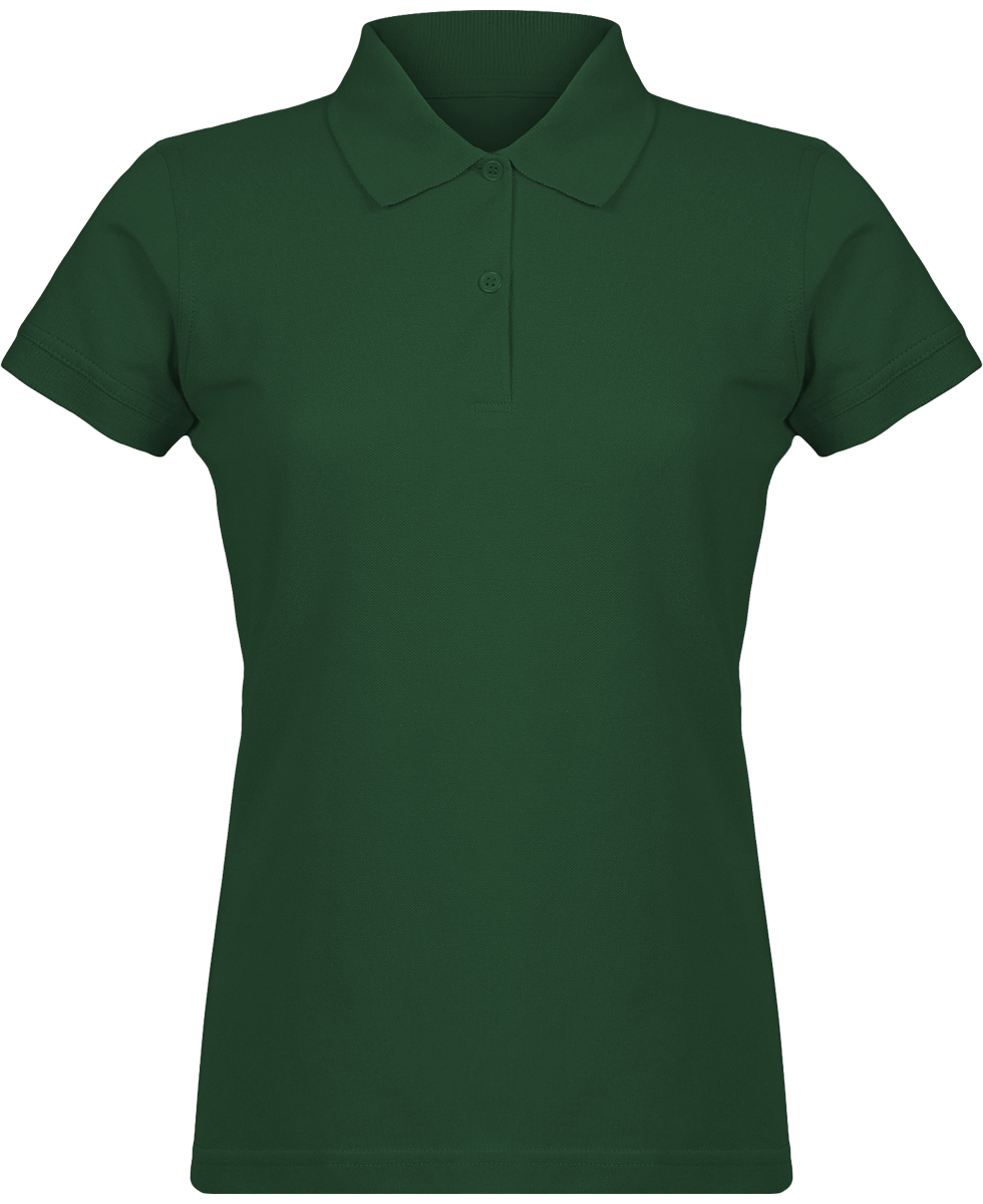 Piqué Knit Women's Polo Bottle Green