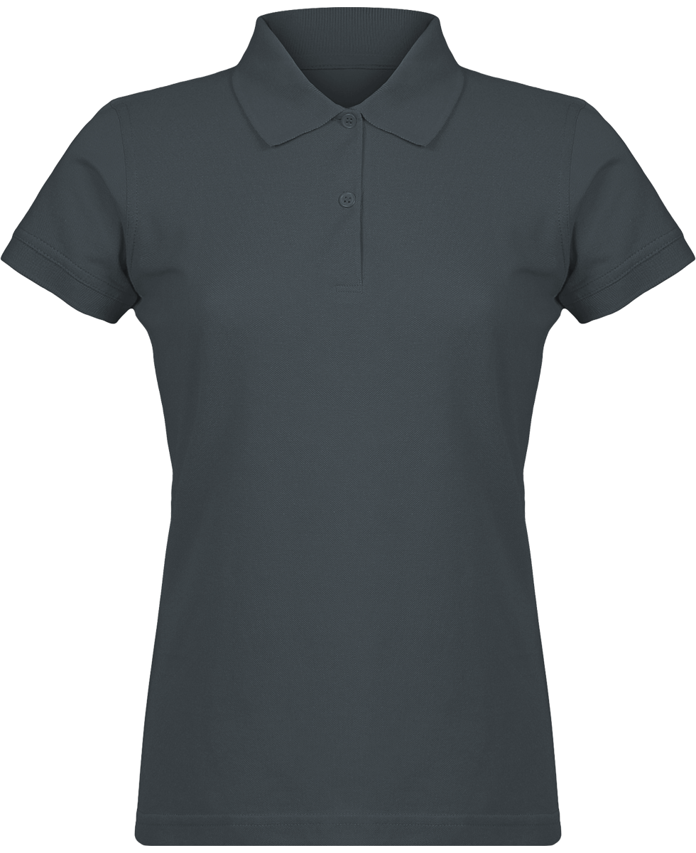 Pique Mesh Polo Shirt For Women Dark Grey