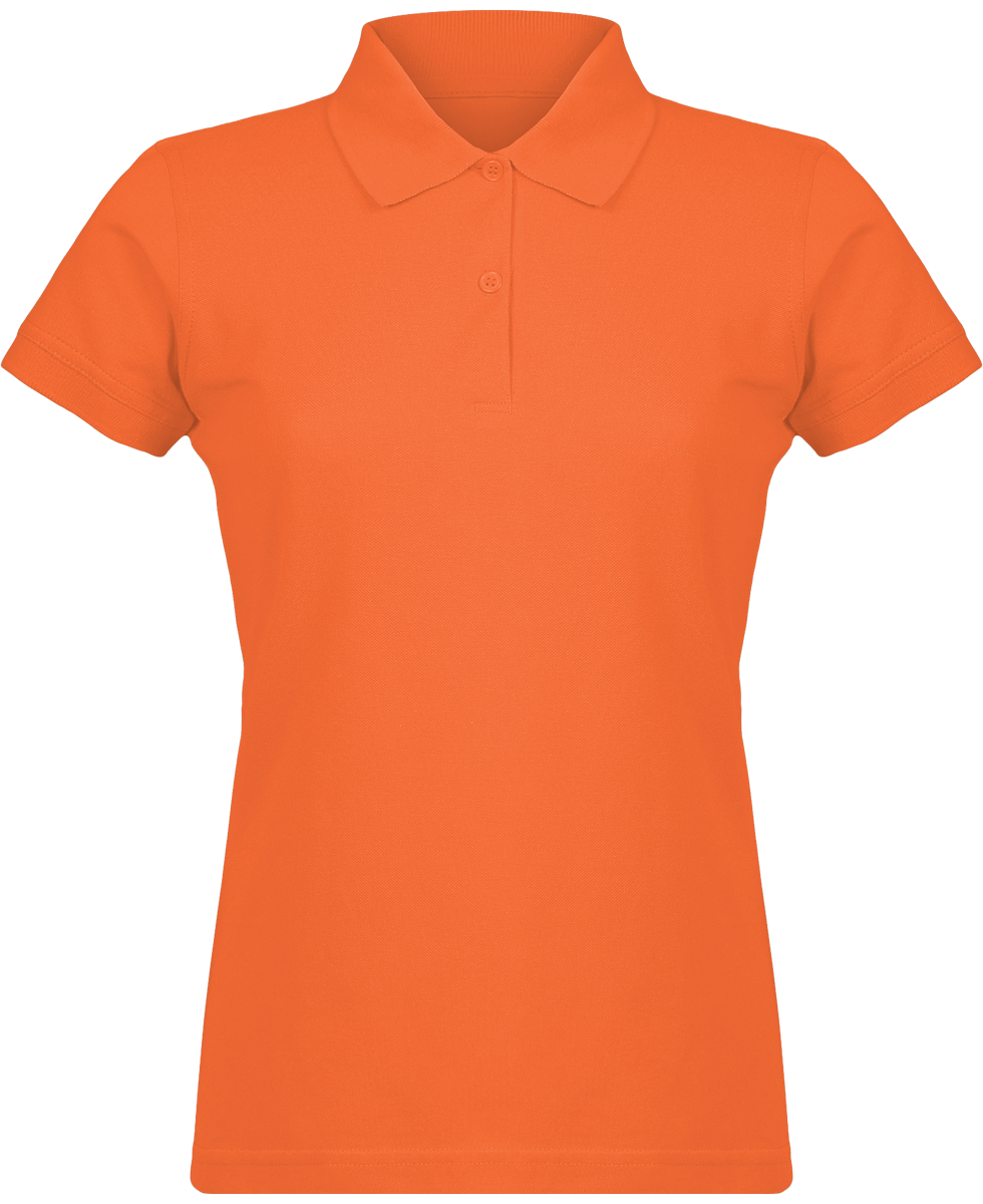 Pique Mesh Polo Shirt For Women Pumpkin Orange