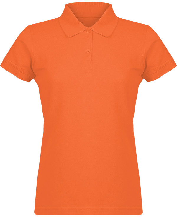 Polo Maille Piquée Femme Pumpkin Orange