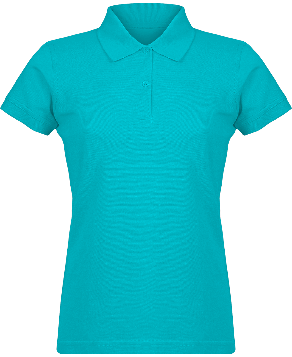 Pique Mesh Polo Shirt For Women Real Turquoise