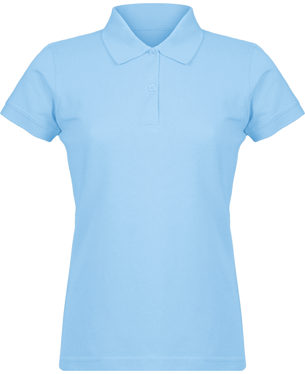 Polo Maille Piquée Femme Sky Blue