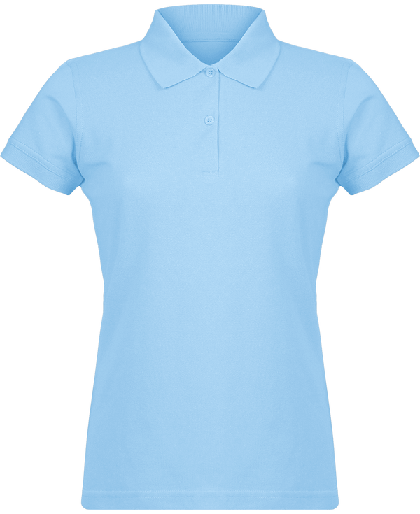 Polo Maille Piquée Femme Sky Blue