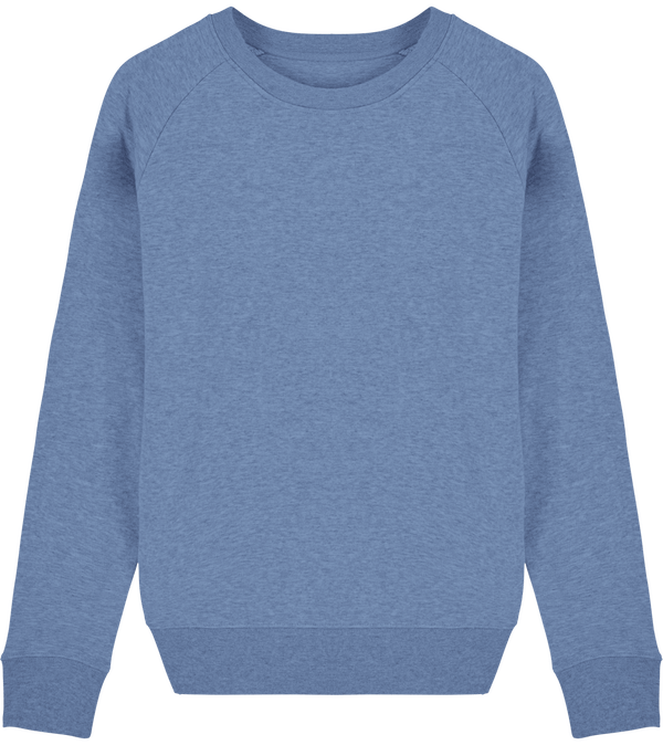 Sweat shirt femme col rond stella tripster face Mid Heather Blue