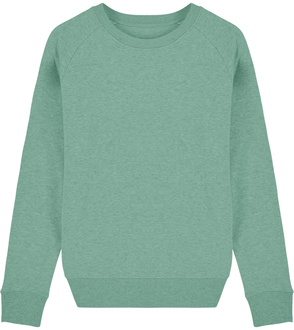 Sweat shirt femme col rond stella tripster face Mid Heather Green