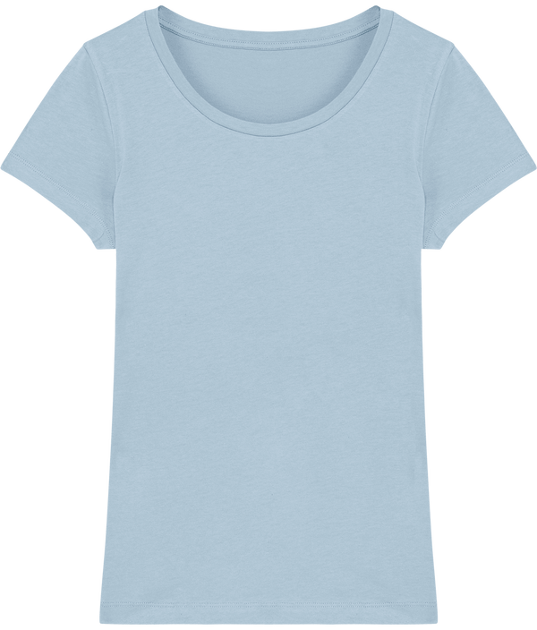 Tee shirt femme bio stella lover face Sky blue