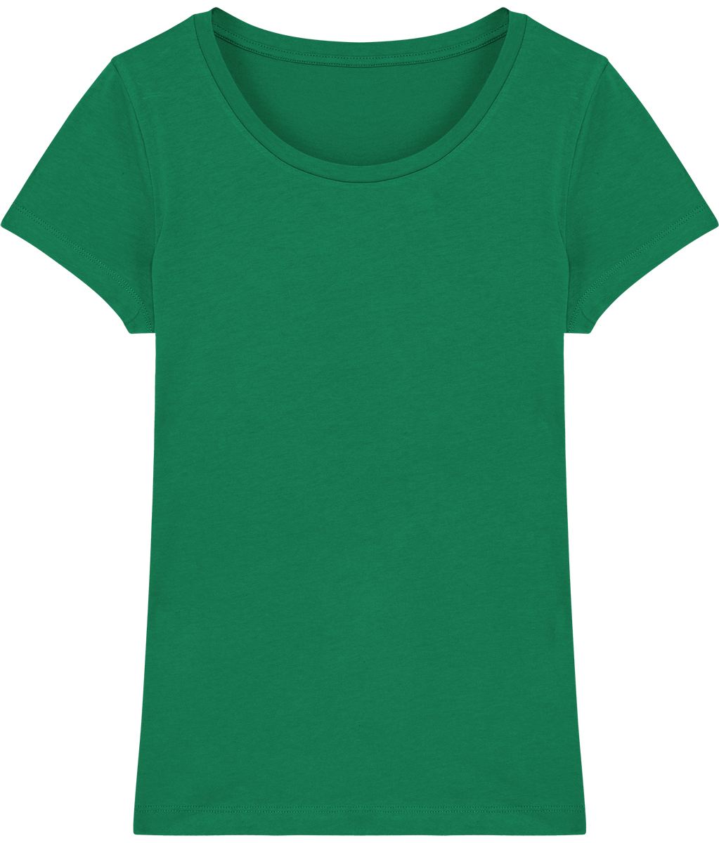 Tee shirt femme bio stella lover face Varsity Green