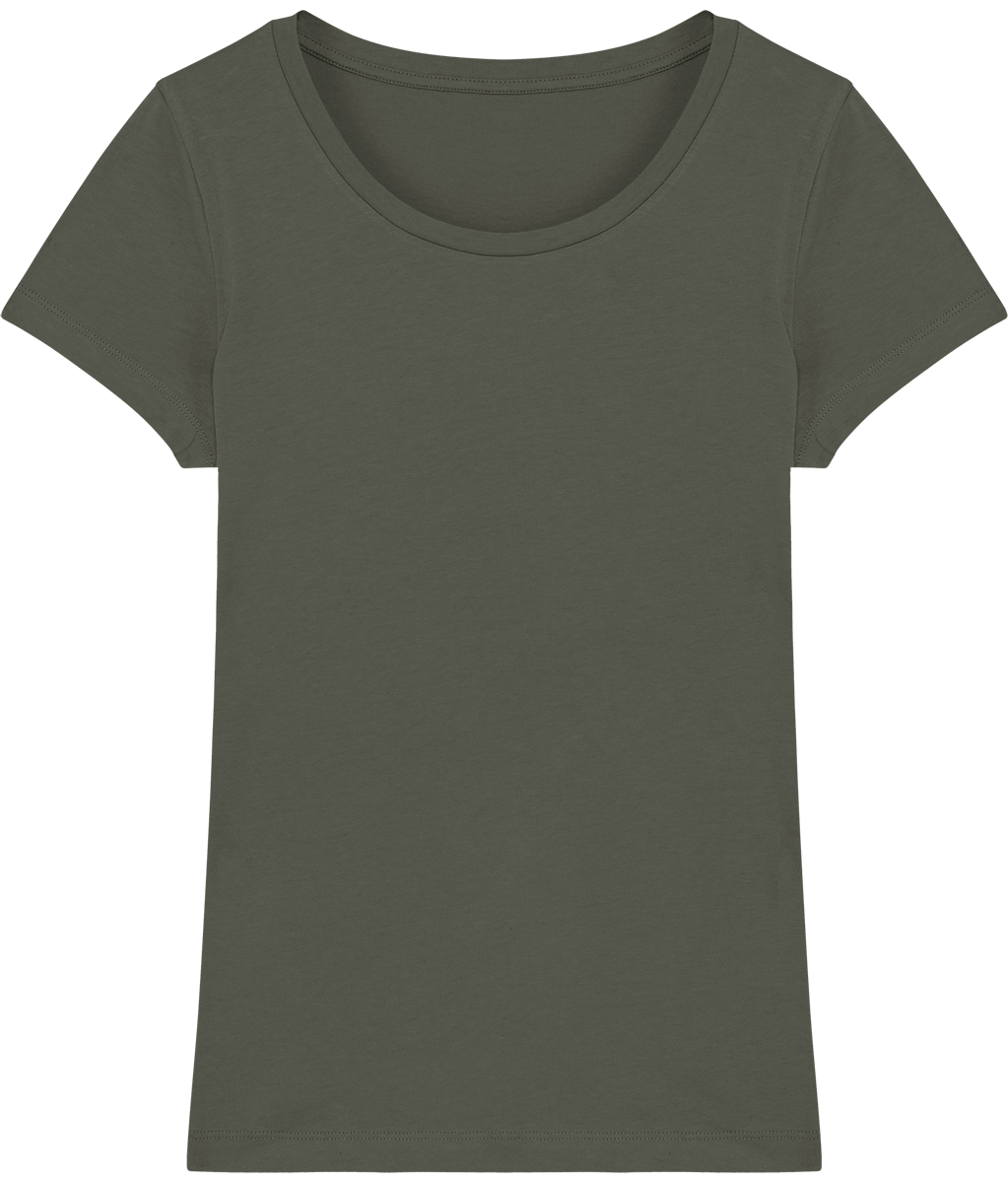 Tee shirt femme bio stella lover face Khaki