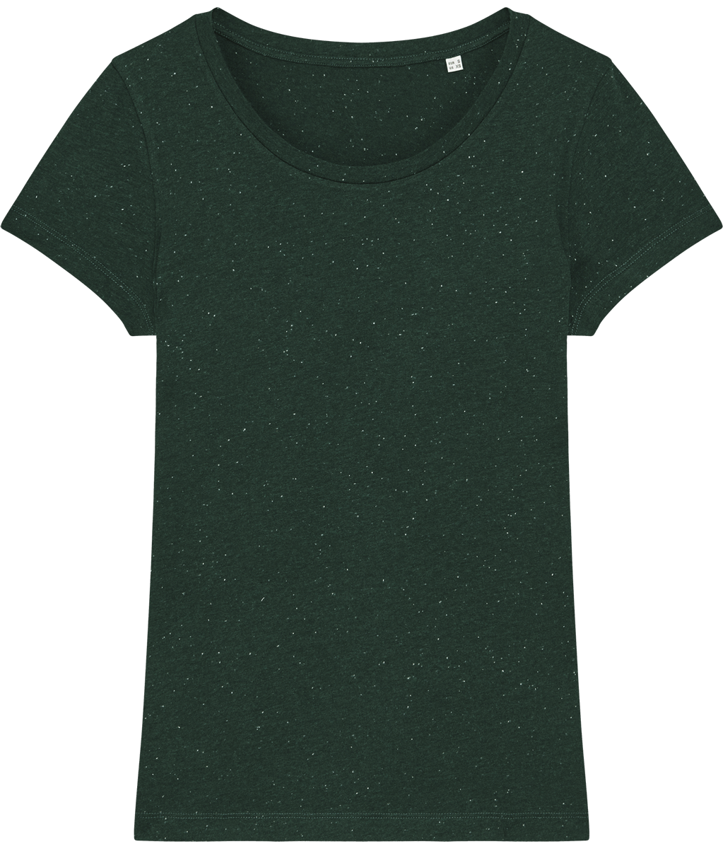 Tee shirt femme bio stella lover face Heather Scarab Green