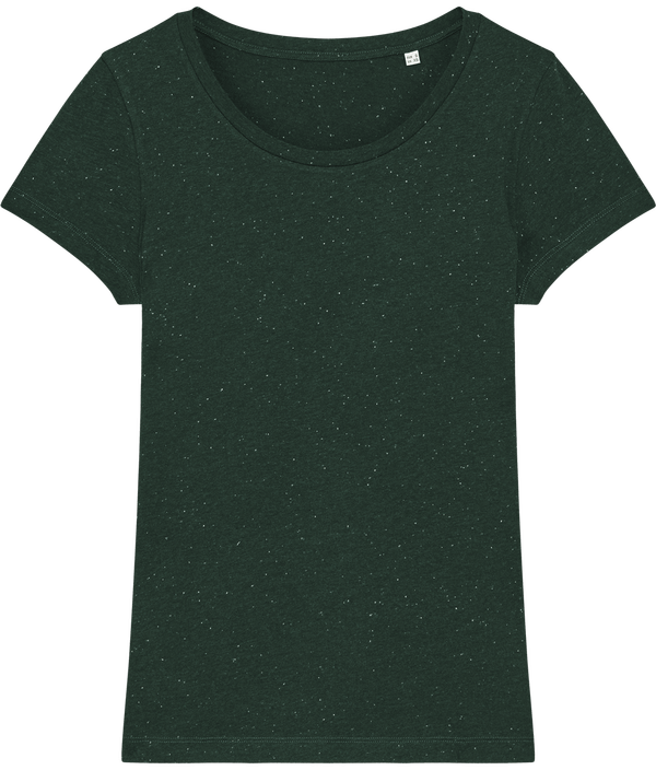 Tee shirt femme bio stella lover face Heather Scarab Green