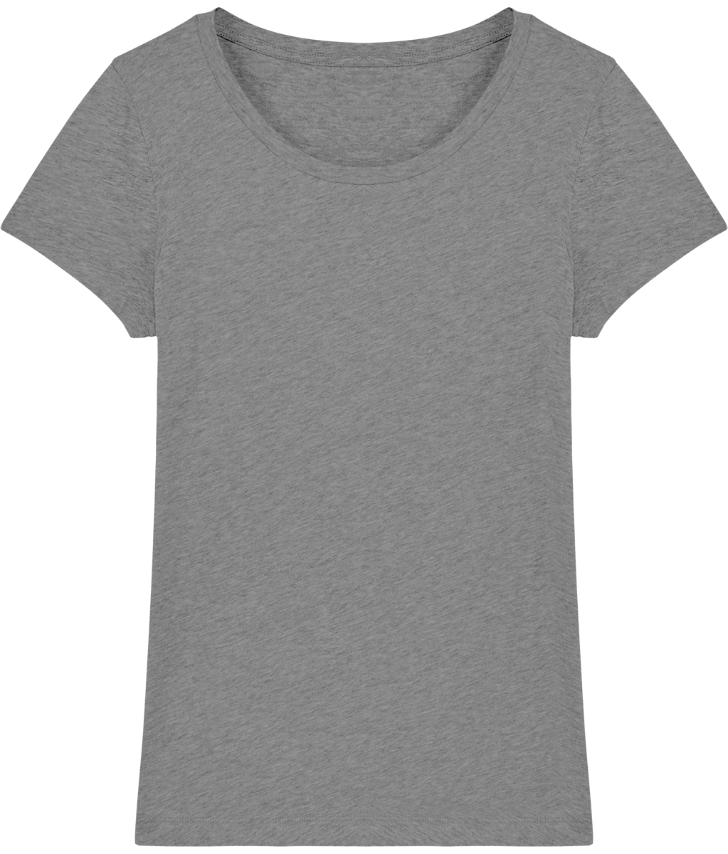 Tee shirt femme bio stella lover face Mid Heather Grey