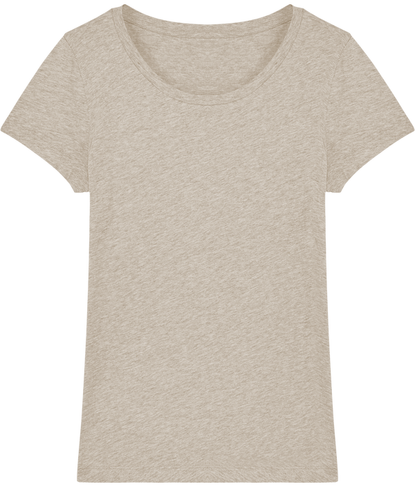 Tee shirt femme bio stella lover face Mid Heather Beige