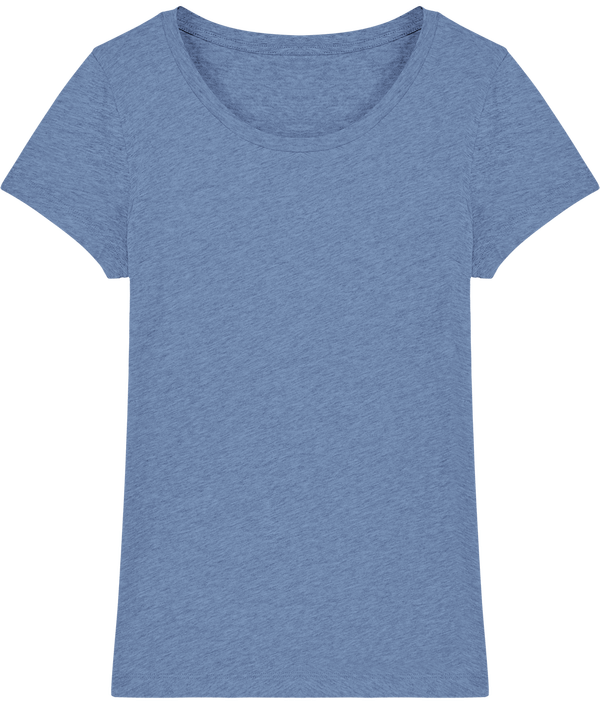 Tee shirt femme bio stella lover face Mid Heather Blue