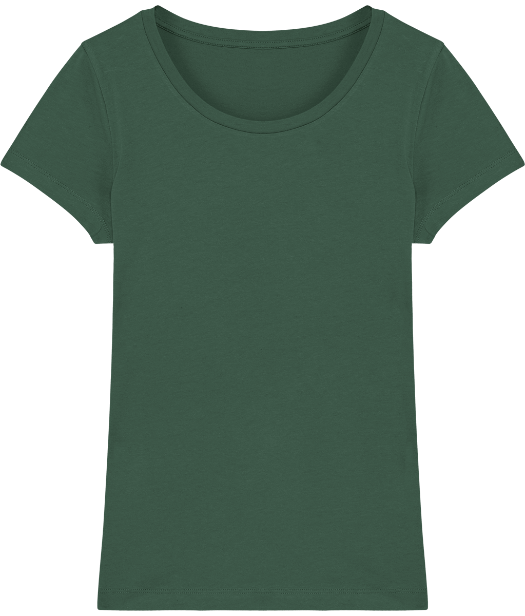 Tee shirt femme bio stella lover face Bottle Green