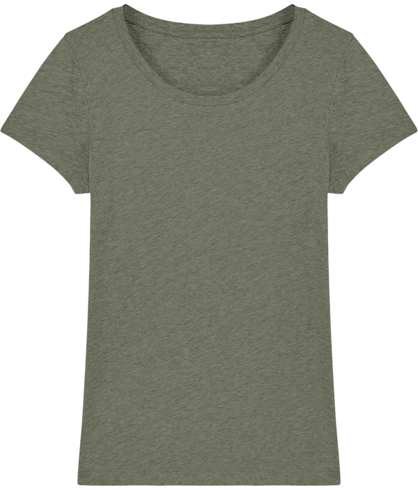 Tee shirt femme bio stella lover face Mid Heather Khaki