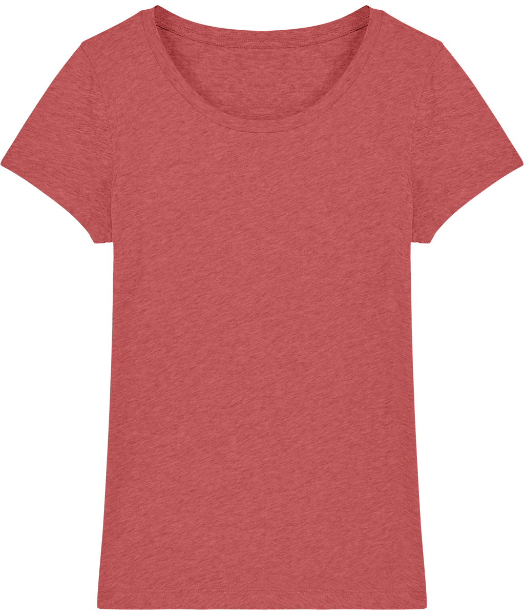 Tee shirt femme bio stella lover face Mid Heather Red