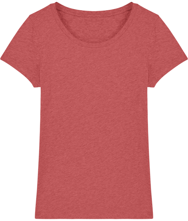 Tee shirt femme bio stella lover face Mid Heather Red