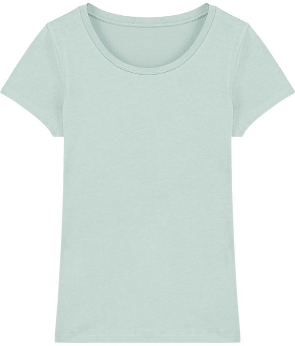 Tee shirt femme bio stella lover face Caribbean Blue
