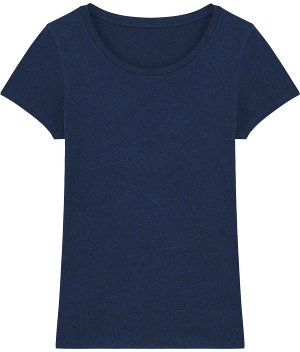 Tee shirt femme bio stella lover face Black Heather Blue