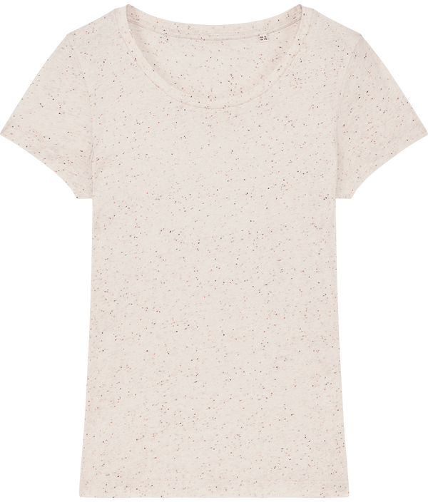 Tee shirt femme bio stella lover face Ecru Neppy Mandarine