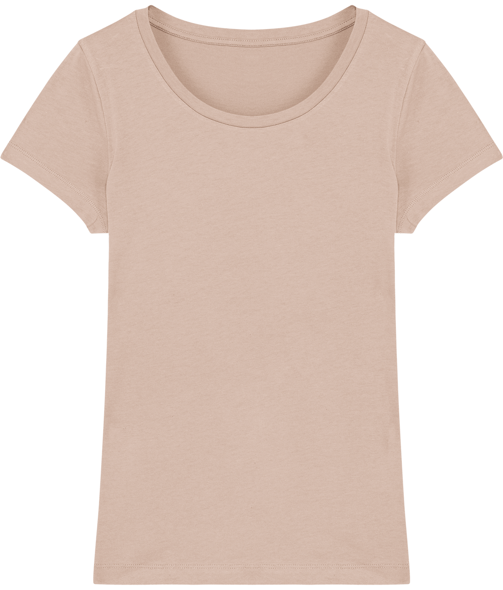 Tee shirt femme bio stella lover face Faded Nude