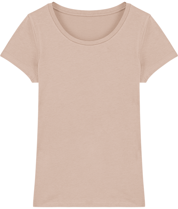 Tee shirt femme bio stella lover face Faded Nude