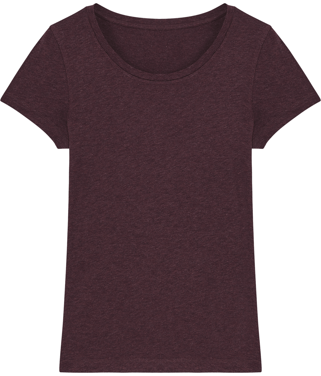 Tee shirt femme bio stella lover face Heather Grape Red