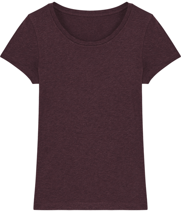 Tee shirt femme bio stella lover face Heather Grape Red