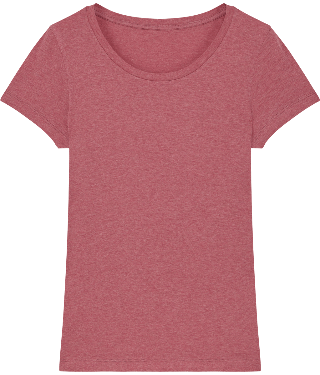 Tee shirt femme bio stella lover face Heather Cranberry