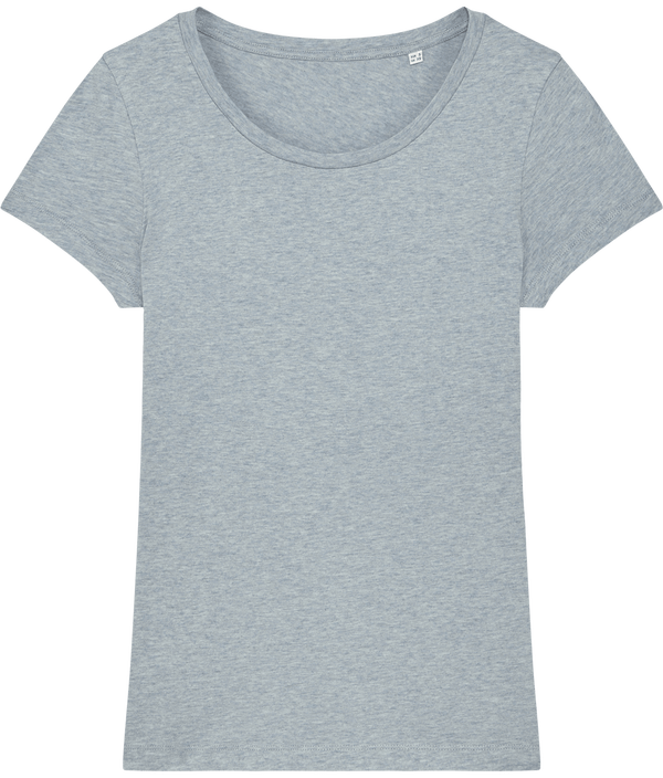 Tee shirt femme bio stella lover face Heather Ice Blue