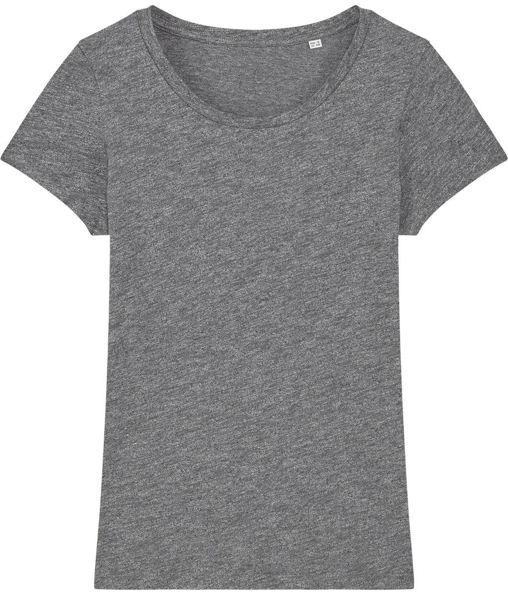 Tee shirt femme bio stella lover face Marble Slub Heather Black