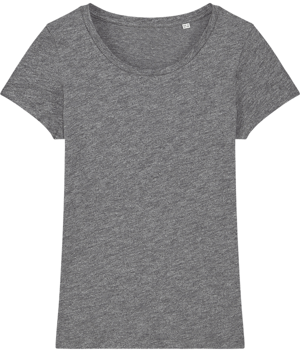 Tee shirt femme bio stella lover face Marble Slub Heather Black