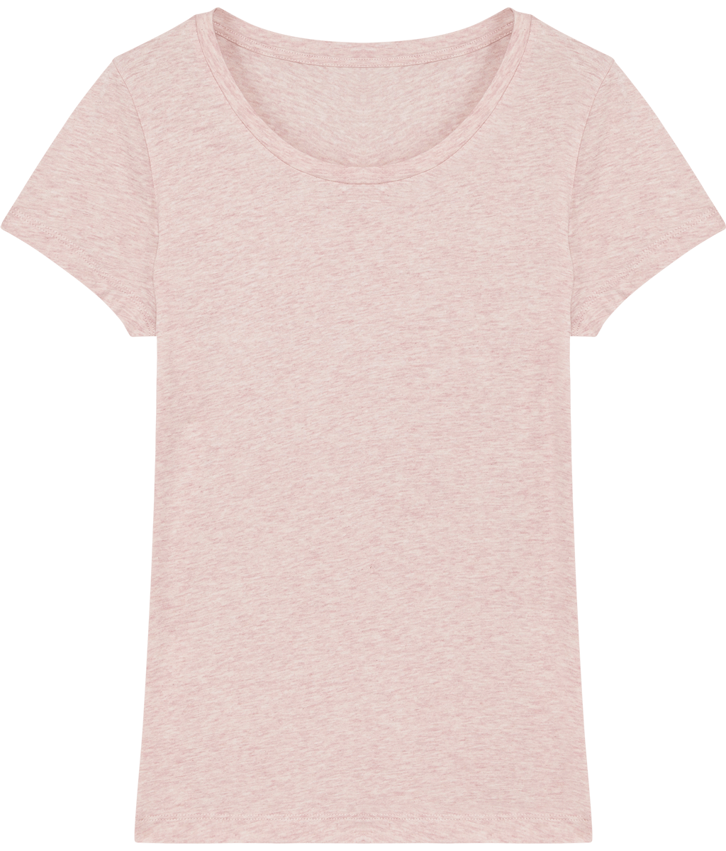 Tee shirt femme bio stella lover face Cream Heather Pink