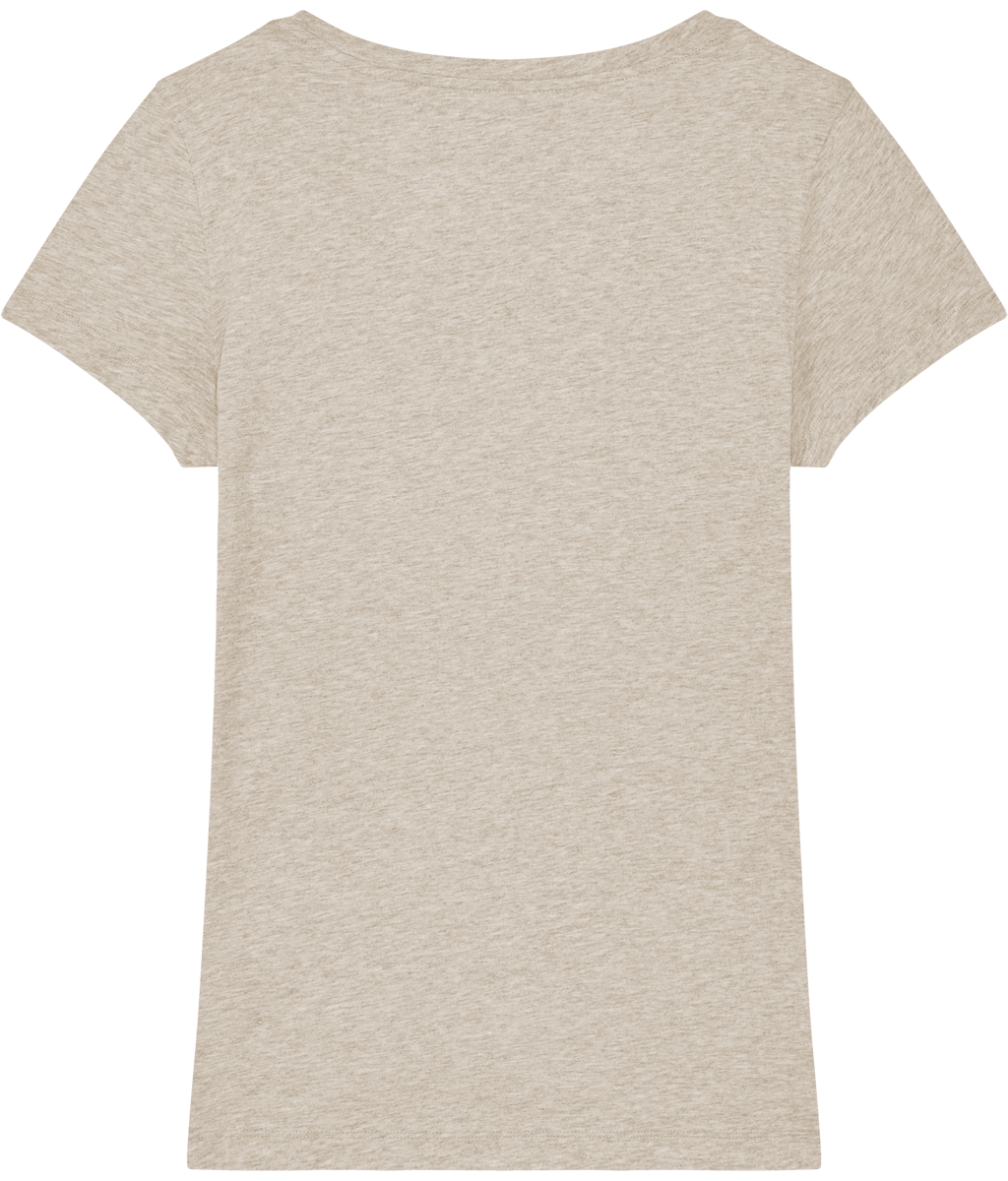 Tee shirt femme bio stella lover dos Mid Heather Beige