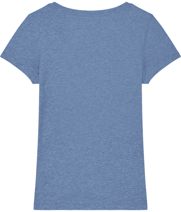 Tee shirt femme bio stella lover dos Mid Heather Blue