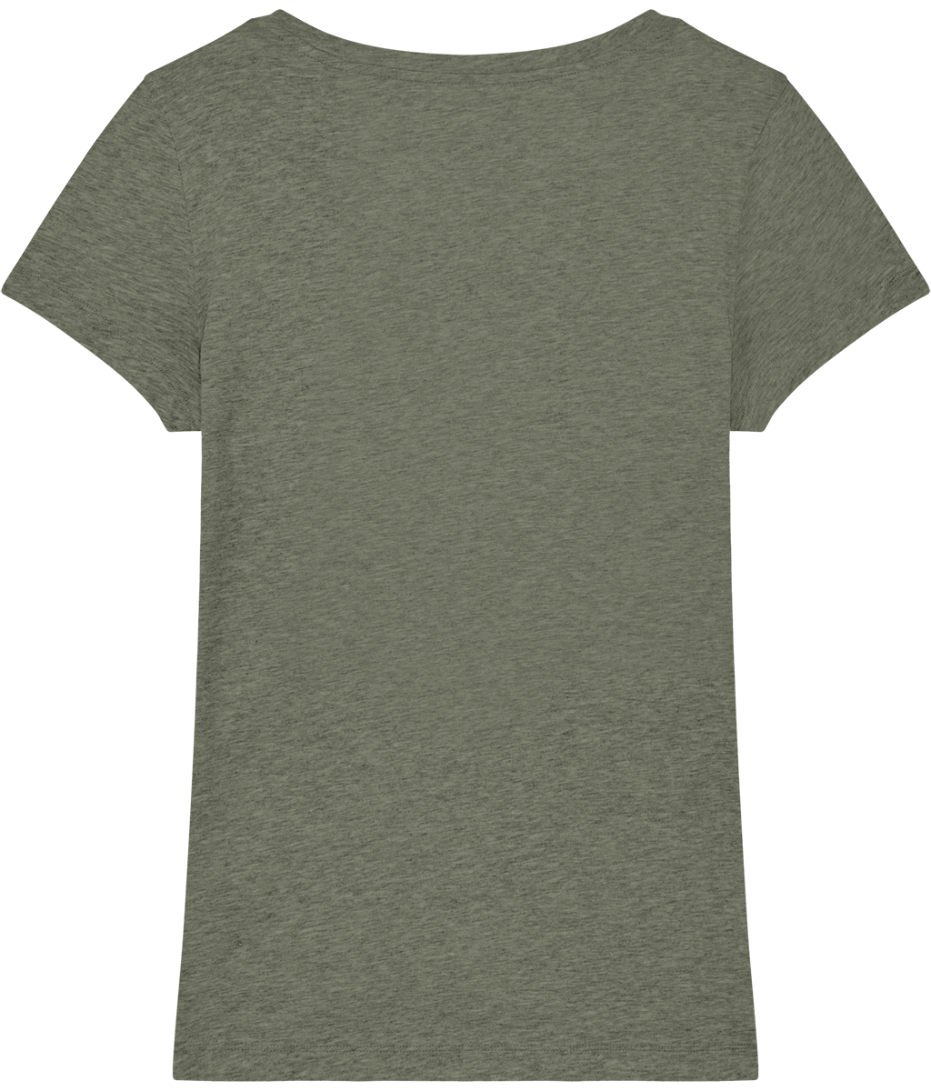 Tee shirt femme bio stella lover dos Mid Heather Khaki