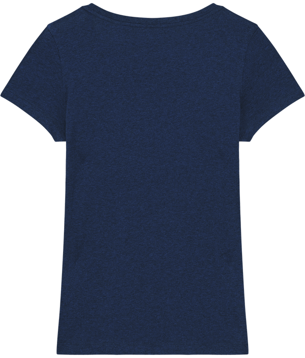 Tee shirt femme bio stella lover dos Black Heather Blue
