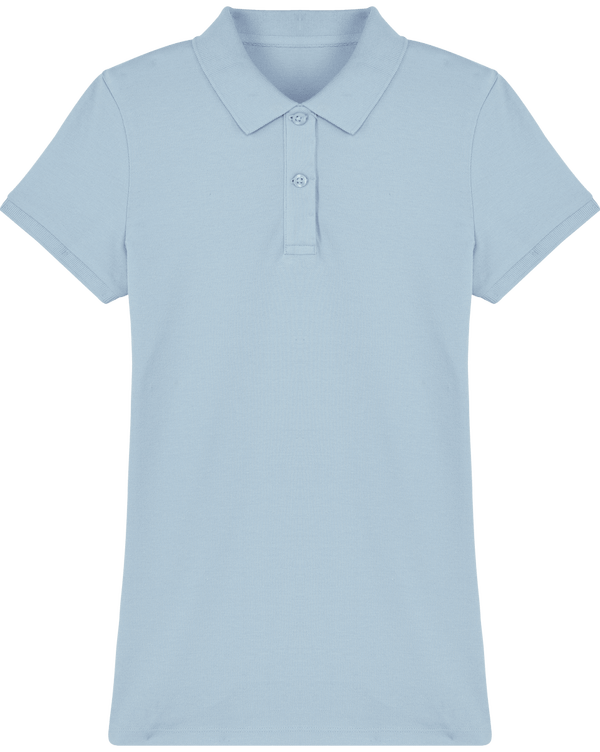 Polo femme bio stella devoter face Sky blue