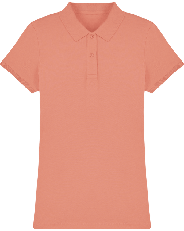 Polo femme bio stella devoter face Sunset Orange
