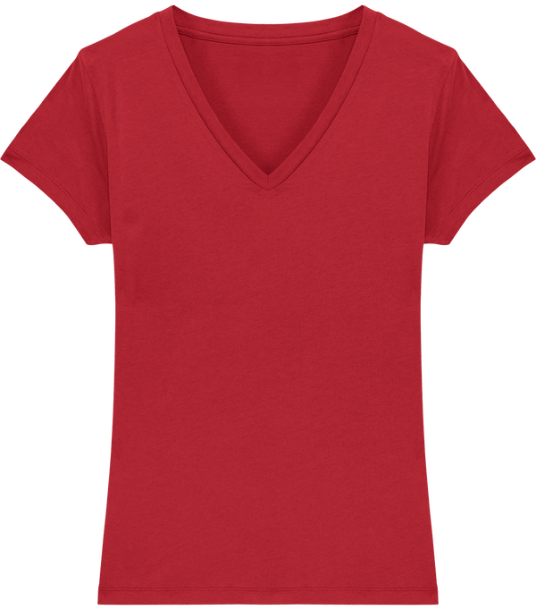 Tee shirt femme col v stella evoker face Red