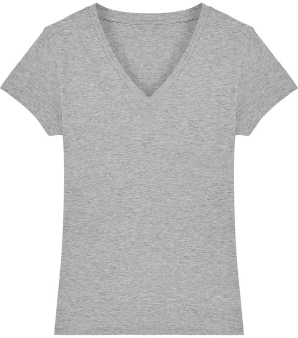 Tee shirt femme col v stella evoker face Heather Grey