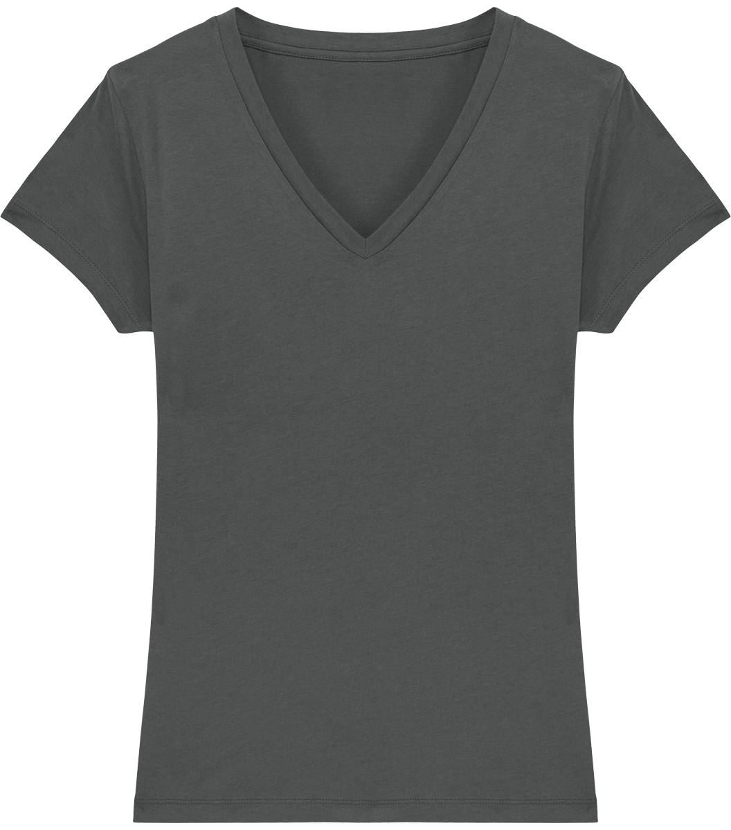 Tee shirt femme col v stella evoker face Anthracite