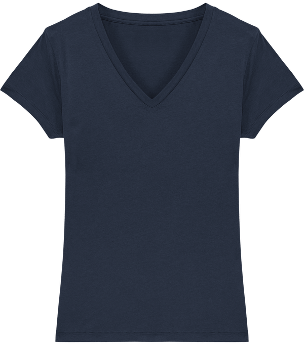 Tee shirt femme col v stella evoker face French Navy