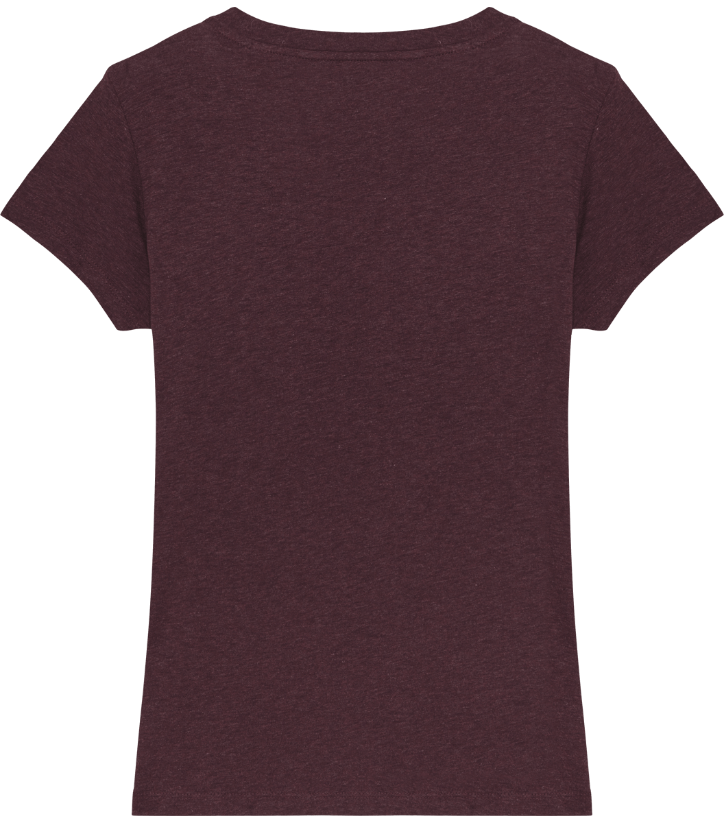 Tee shirt femme col v stella evoker dos Heather Grape Red