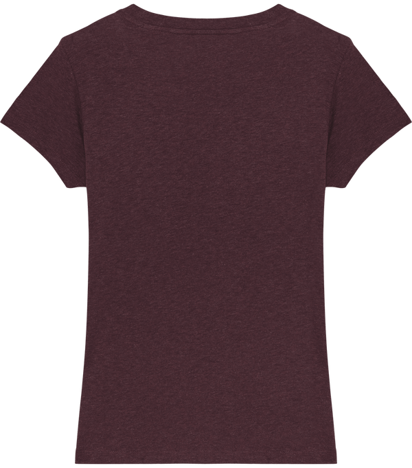 Tee shirt femme col v stella evoker dos Heather Grape Red