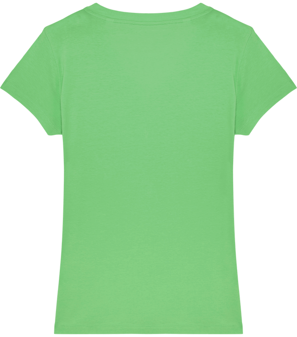 Tee shirt femme col v stella evoker dos Chameleon Green