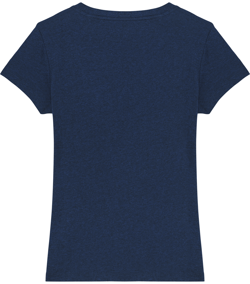 Tee shirt femme col v stella evoker dos Black Heather Blue