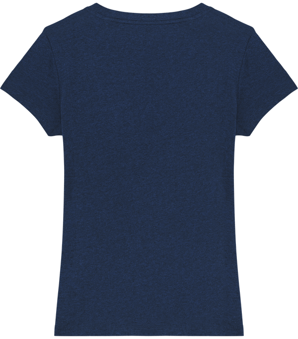 Tee shirt femme col v stella evoker dos Black Heather Blue