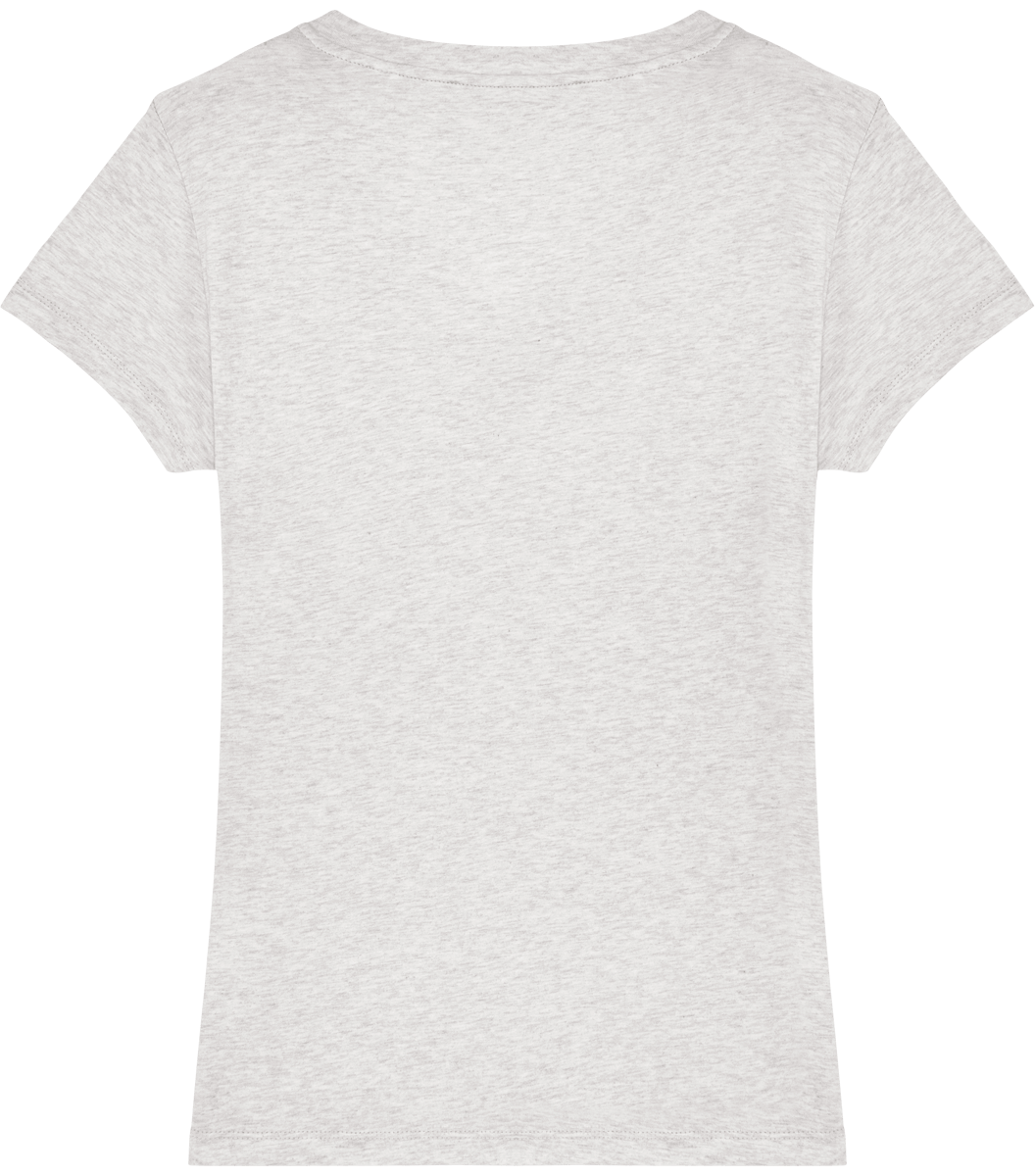 Tee shirt femme col v stella evoker dos Cream Heather Grey