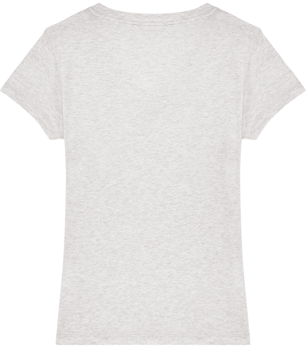 Tee shirt femme col v stella evoker dos Cream Heather Grey